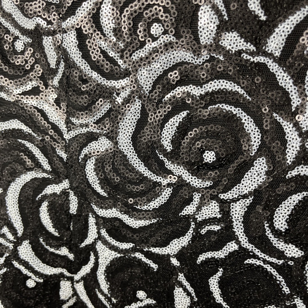 KARL LAGERFELD One-Shoulder Gown Long Dress Size 4‎ Side Slit Sequin Floral Gala - Picture 6 of 10